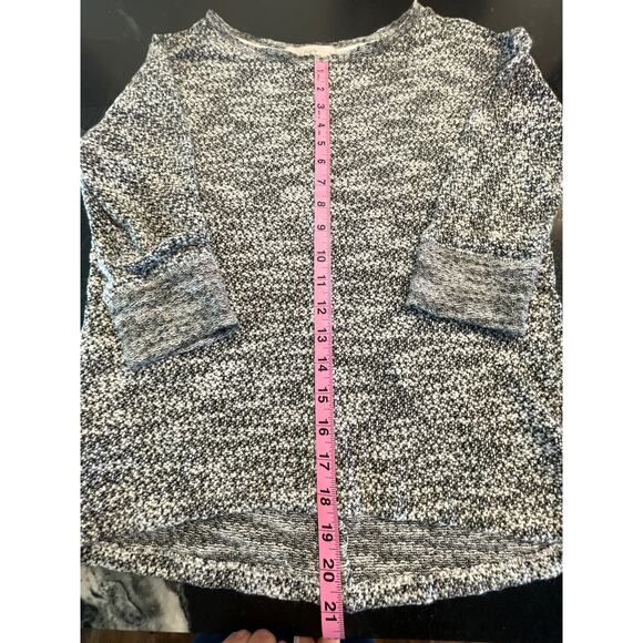 Ann Taylor LOFT gray and white 3/4 length sweater  top XS - Picture 6 of 7